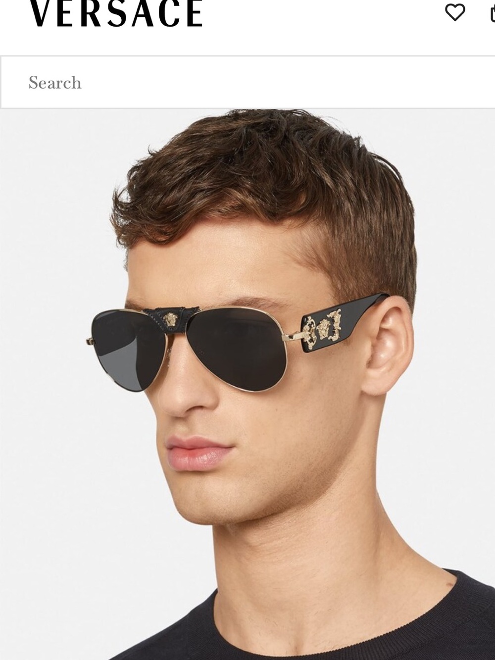 Versace Black and Gold Sunglasses